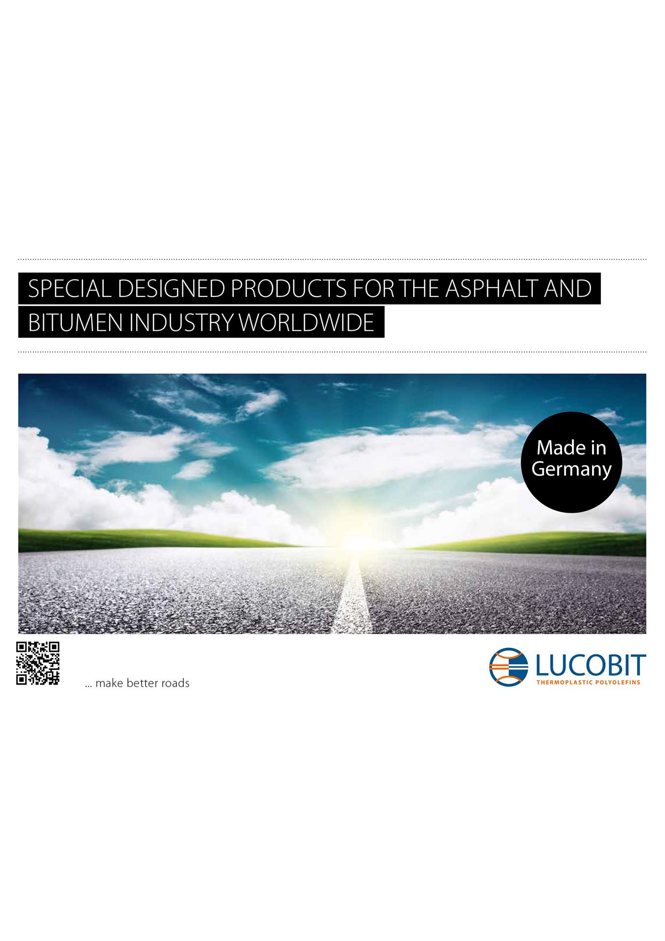LUCOBIT Brochure - SPECIAL DESIGNED PRODUCTS FOR THE ASPHALT AND BITUMEN INDUSTRY WORLDWIDE
