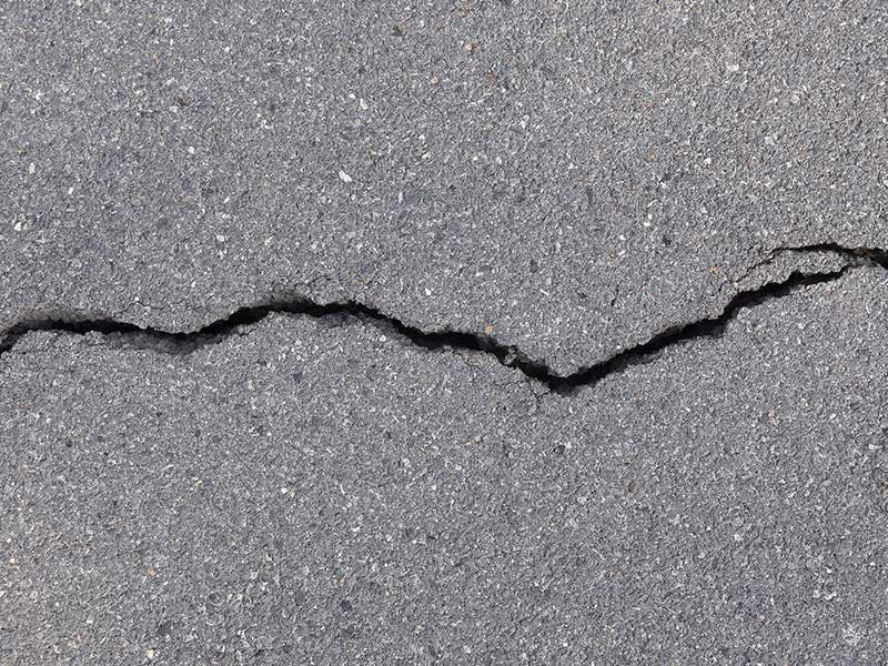 Asphalt with a crack