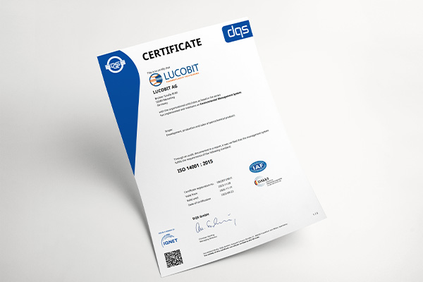 ISO 14001 certificate